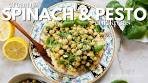 Creamy Spinach & Pesto Chickpeas | This Savory Vegan
