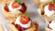 Crunchy Wonton Taco Cups