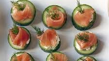 Cucumber Bites with Dill Cream and Smoked Salmon