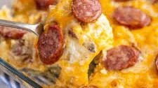 Easy Peasy Cheesy Hashbrown and Sausage Casserole