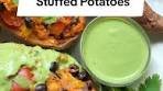 Enchilada Stuffed Sweet Potatoes with Creamy Sauce