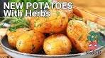 FLAVORED NEW POTATOES with herbs Baked potatoes with ...