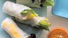 Fresh Spring Rolls with Pork, Mango, and Mesclun