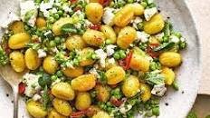 Fried gnocchi with peas, mint, feta & chilli