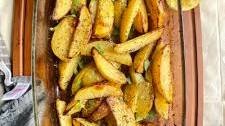 Greek inspired lemon potato wedges
