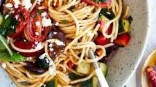Greek Spaghetti Pasta Salad Recipe