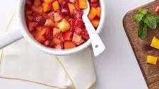 Greek Yogurt with Strawberry-Mango Sauce