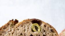Green olive and herb sourdough bread