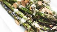 Grilled Asparagus with Tahini Lemon Sauce