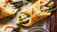 Ham and Cheese Puff with Asparagus