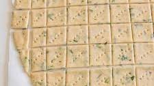 Herb and Garlic Sourdough Crackers