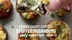 Herby Goat Cheese Stuffed Mushrooms! These warm, cheesy ...