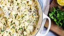 Leftover Ham One-Pot Pasta with Parmesan and Peas