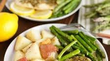 Lemon and Herb Chicken with Asparagus and Roasted Red Potatoes for Two