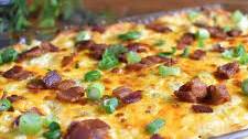 Loaded Baked Potato Casserole with Chicken for a Crowd