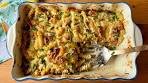 Mushroom Ham Cheese Pasta Bake | Easy dinner recipe