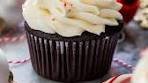 My festive peppermint bark cupcakes have a fluffy peppermint ...