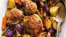 One Pan Honey Mustard Chicken and Veggies