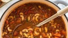 One Pot Beef and Tomato Macaroni Soup