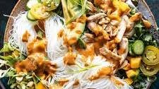 Peanut Chicken Spring Roll Bowl