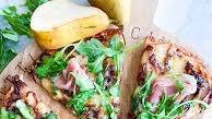 PEAR, PROSCIUTTO & CARAMELIZED RED WINE ONIONS GOURMET PIZZA