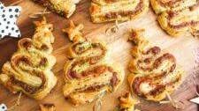 Pesto Puff Pastry Christmas Trees