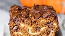 Pumpkin Chocolate Chip Bread with Cream Cheese Swirls