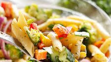 Rainbow Vegetable Pasta Salad with Creamy Italian Viniagrette Dressing