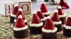 Santa hat brownies