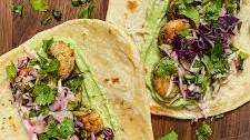 Shrimp Tacos with Avocado Cilantro Sauce