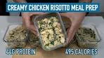 Simple Creamy Chicken Risotto Meal Prep - High Protein