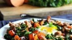 Simple Paleo Sweet Potato Sausage Breakfast Hash with Kale