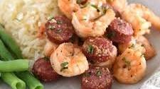 Skillet Garlic Butter Shrimp and Sausage