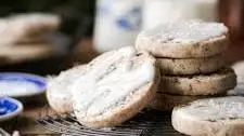 Slice and Bake Cherry Almond Shortbread Cookies
