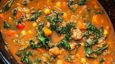 Slow Cooker Tuscan Sausage and Kale Soup