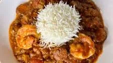 Smothered Okra with Shrimp and Sausage