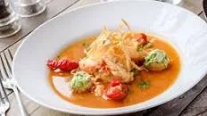 Snow crab bisque with herb rouille