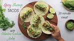 Spicy Shrimp Tacos | Honey cilantro lime slaw | Creamy ...