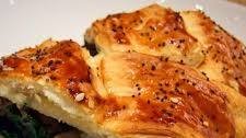 Spinach and mushroom puff pastry plait