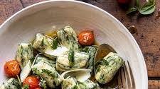 Spinach Ricotta Gnocchi with Sage Butter and Cherry Tomatoes