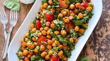 Spinach Salad with Spiced Chickpeas