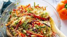 Spring Roll Salad with Spicy Ginger Dressing