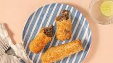 Steak and Cheese Crunch Rolls crispy rolls packed with sliced beef, cheeses, vegetables, and spices