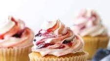 Vanilla Cupcakes with Berry Swirl Frosting
