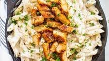 Vegan Chicken Alfredo Pasta