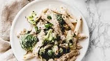 Vegan Chicken Alfredo with Broccoli