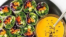 Veggie Rolls with Peanut Dipping Sauce