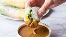 Vietnamese Summer Rolls with Mango + Peanut Sauce