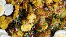 Warm, Crispy Honey Mustard Potato Salad