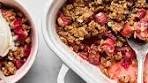 Warm, sweet-tangy rhubarb, all jammy and bubbling through a ...